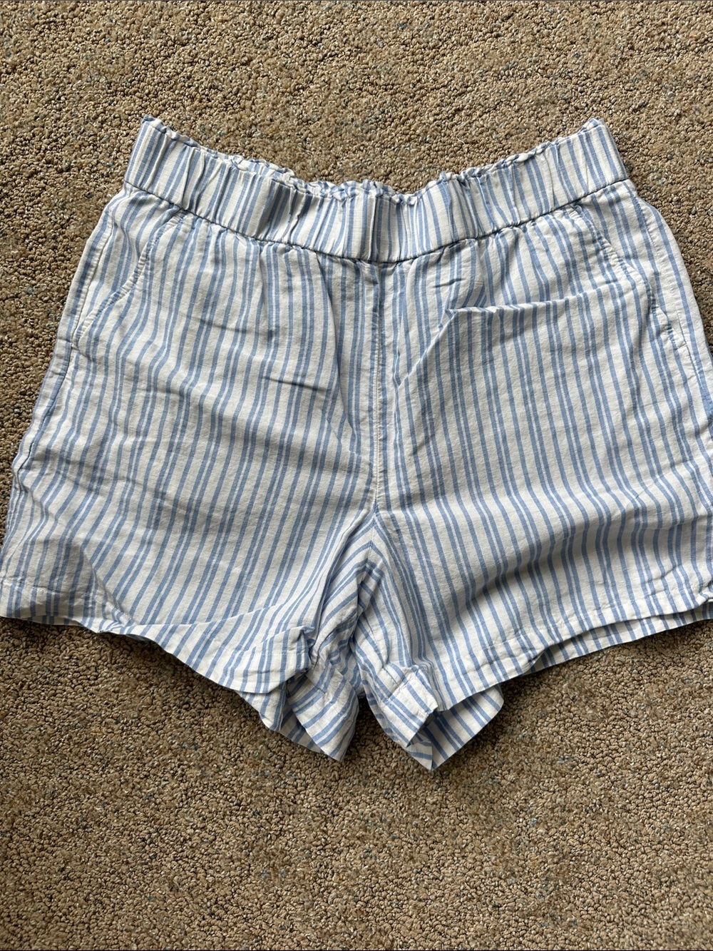 Talbots Blue and White Striped High Waist Shorts - never worn